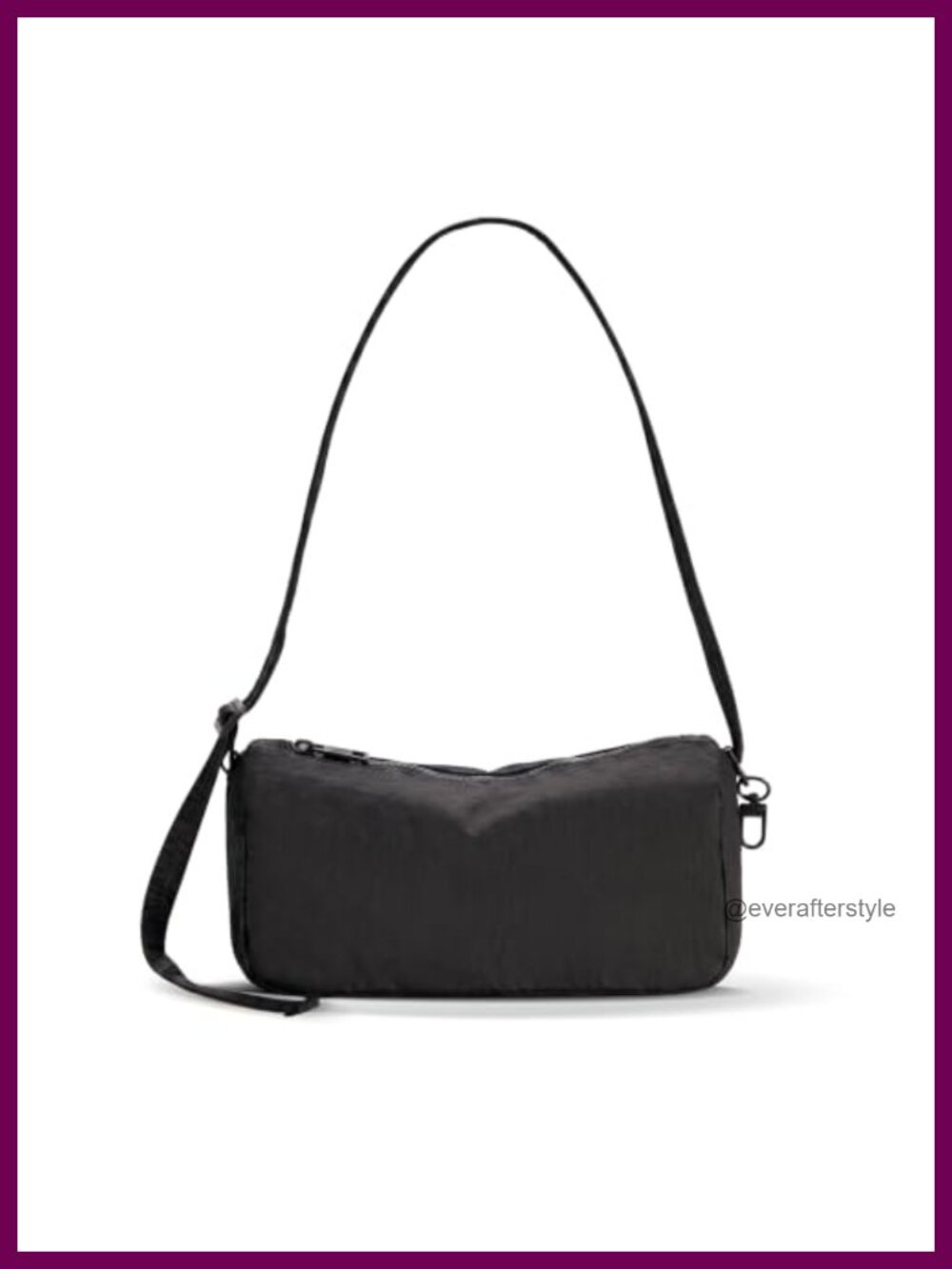 Small Nylon Bowler Bag Lightweight Shoulder Purse with Charm Loop